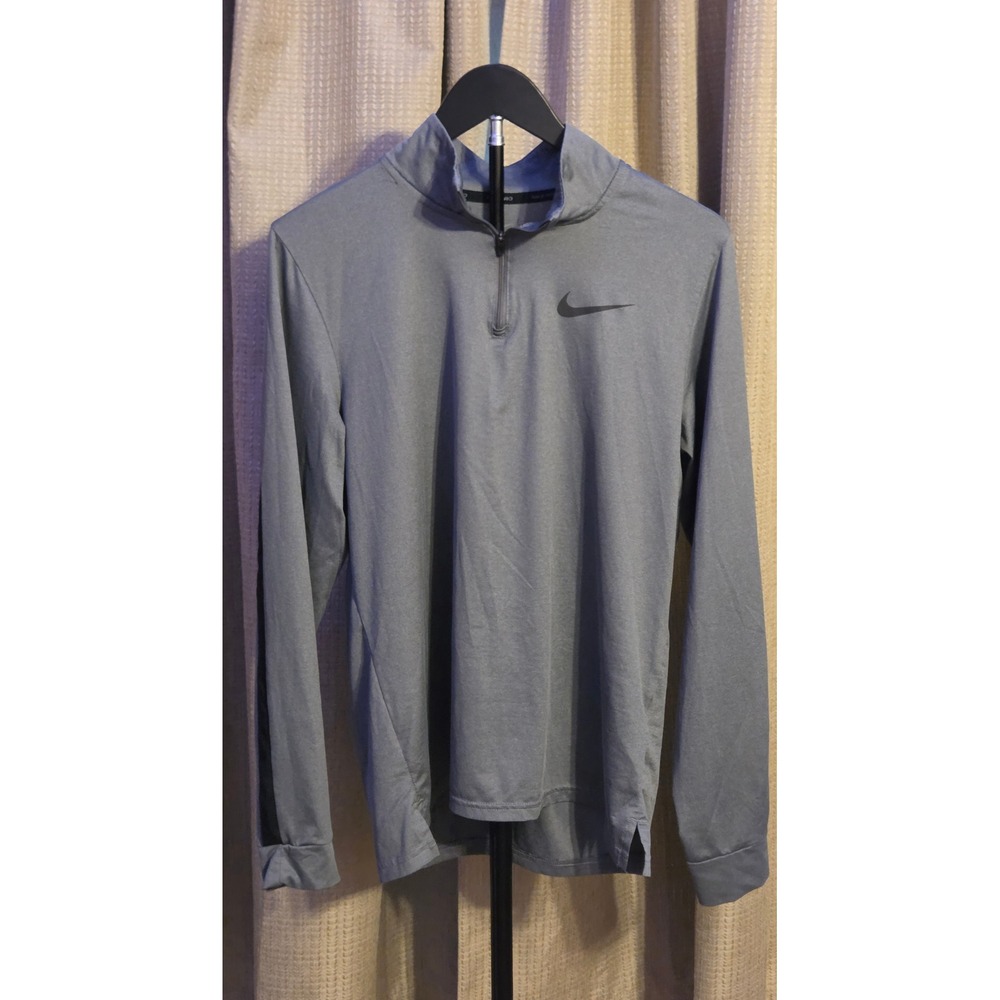Nike Pro Dri-Fit 1/4 Zip Hyper Dry Training Pullover Mens Small Gra